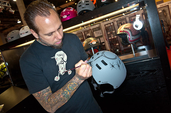 Custom Pin striped Bell Helmets